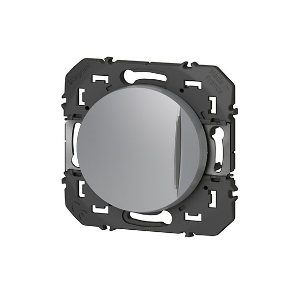 Interrupteur va-et-vient avec voyant lumineux Legrand Dooxie aluminium
