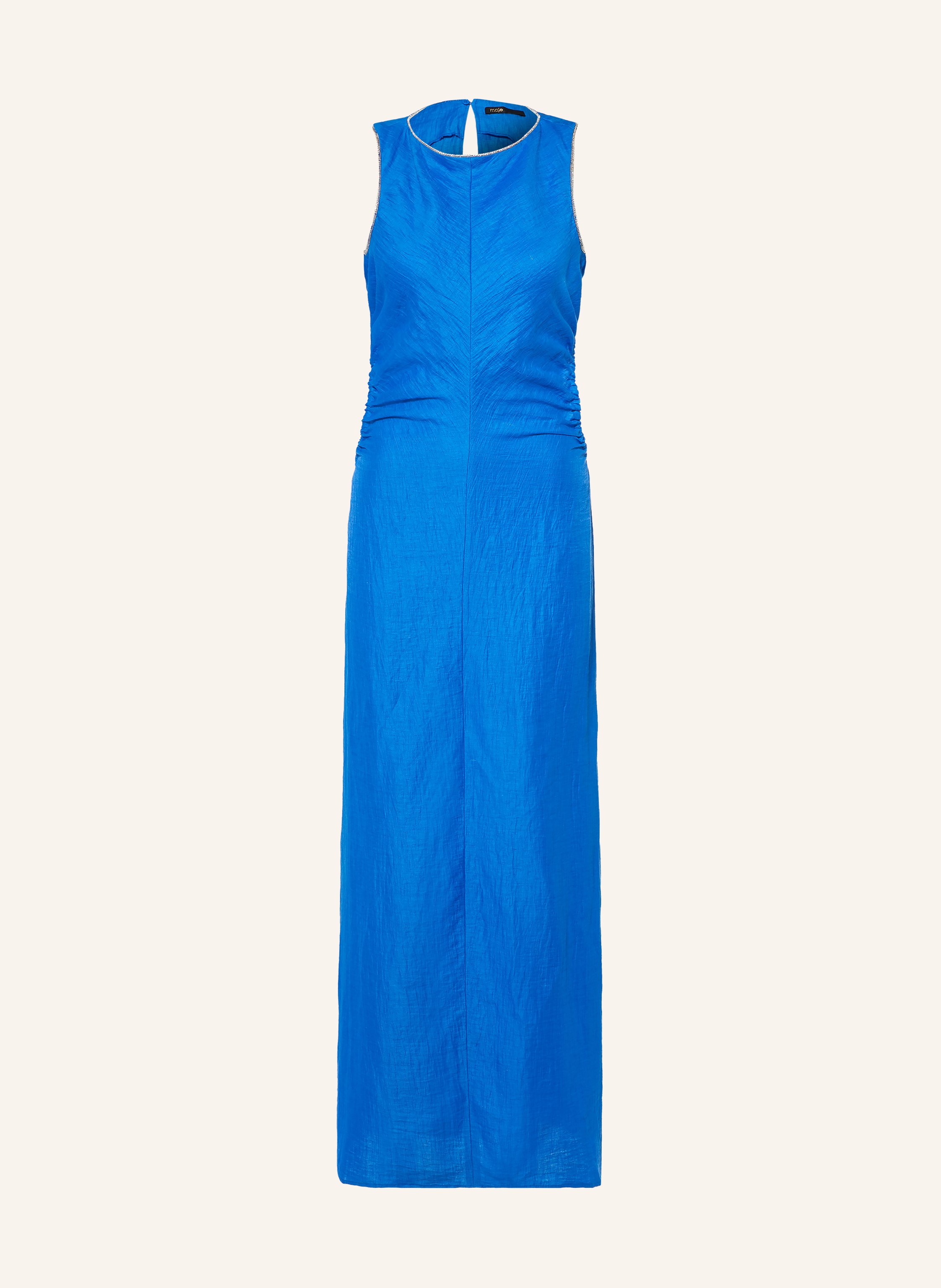 maje Kleid mit Leinen und Schmucksteinen