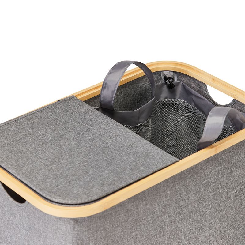 Remi Charcoal Divided Laundry Basket