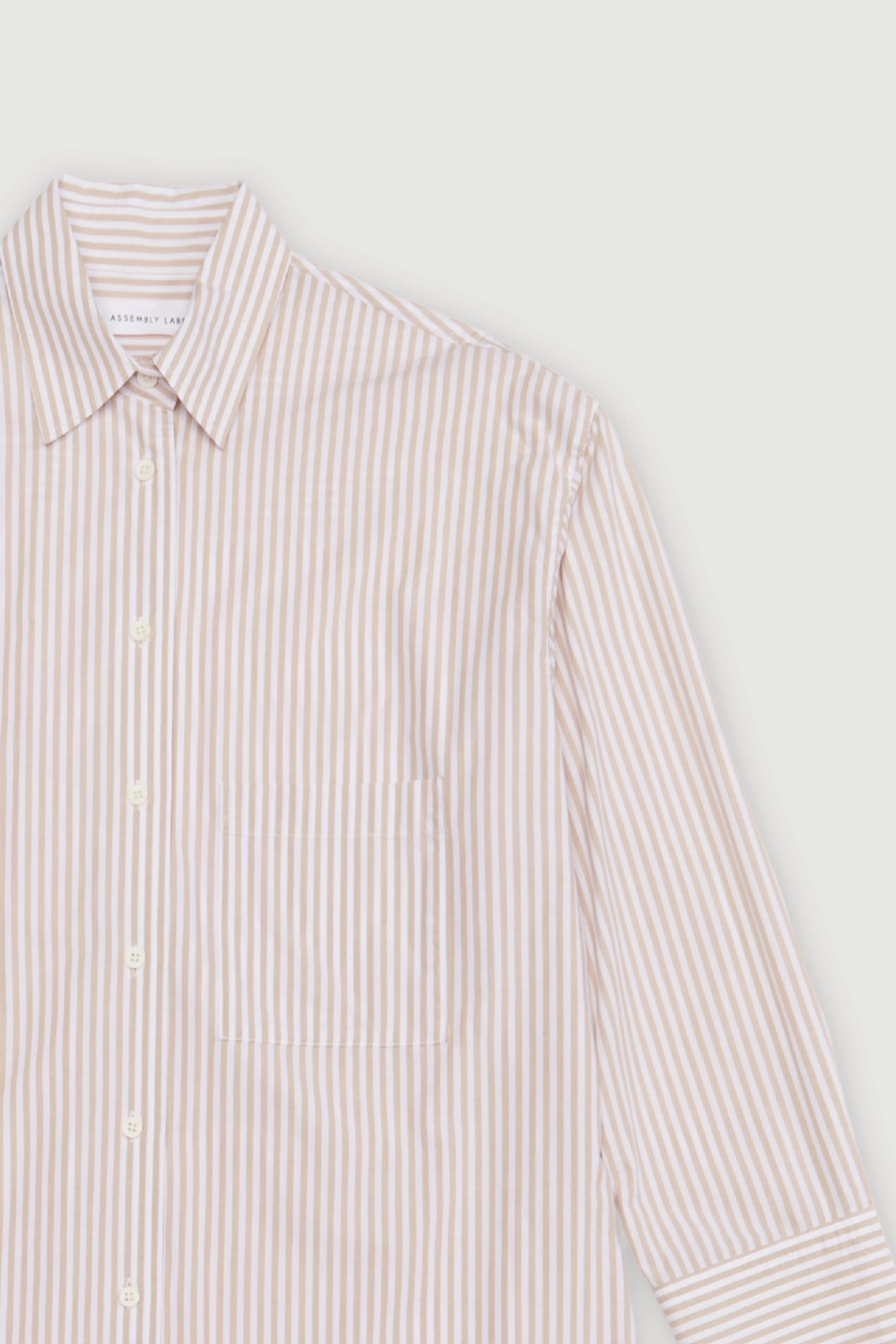 Re-Worn Womens Cotton Stripe Long Sleeve Shirt