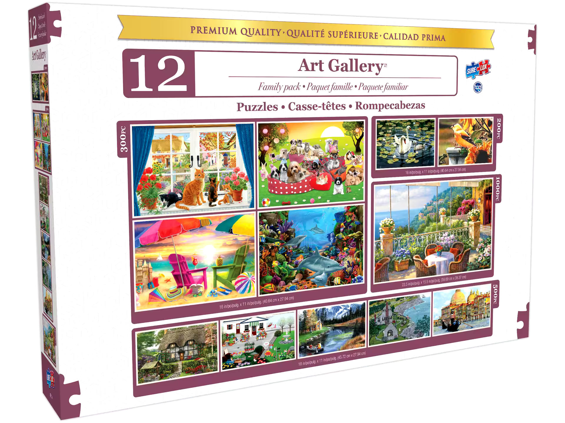 TCG 12-in-1 Art & Photography Family Jigsaw Puzzles, Assorted, Ages 12+