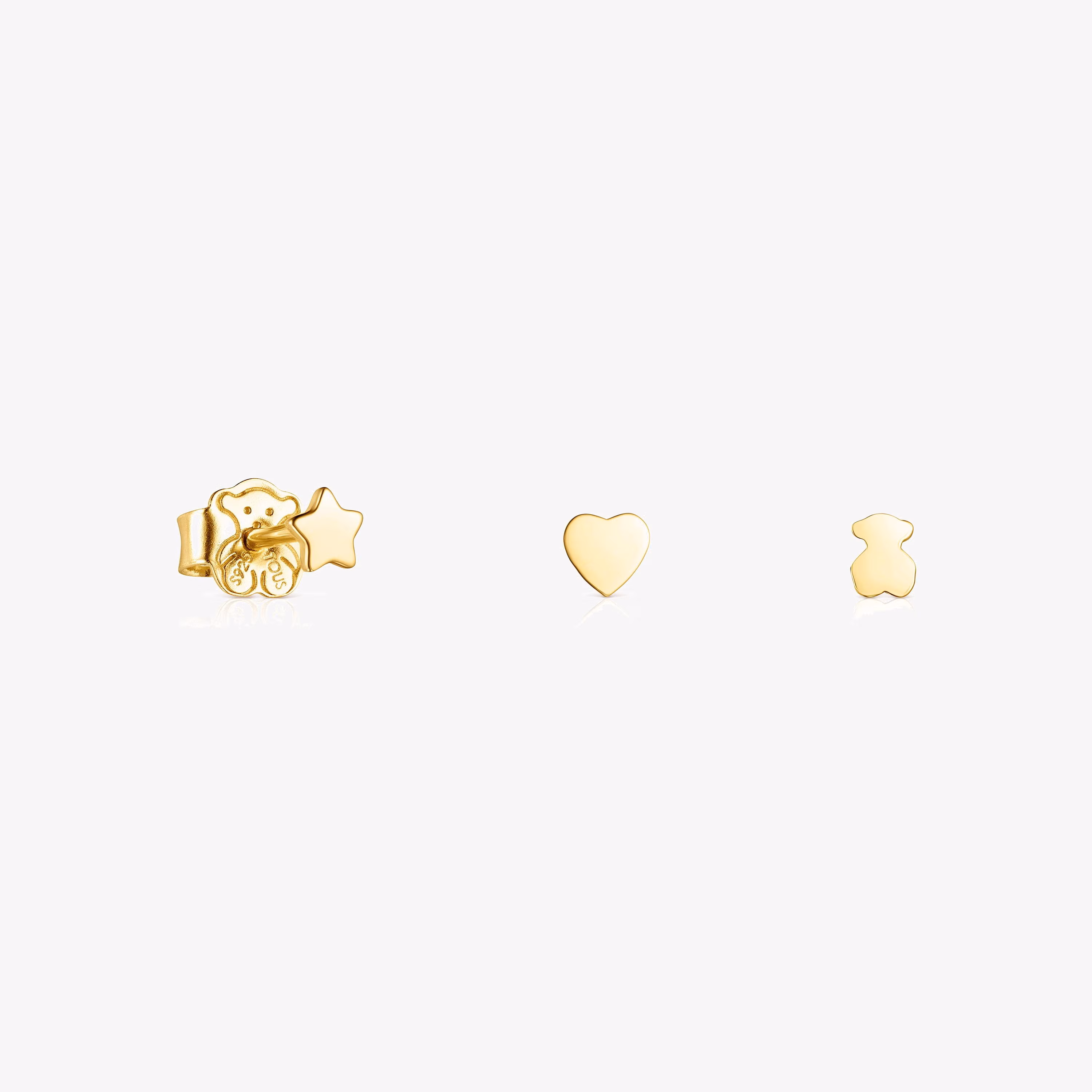 Pack de Pendientes con baño de oro 18 kt sobre plata Cool Joy
