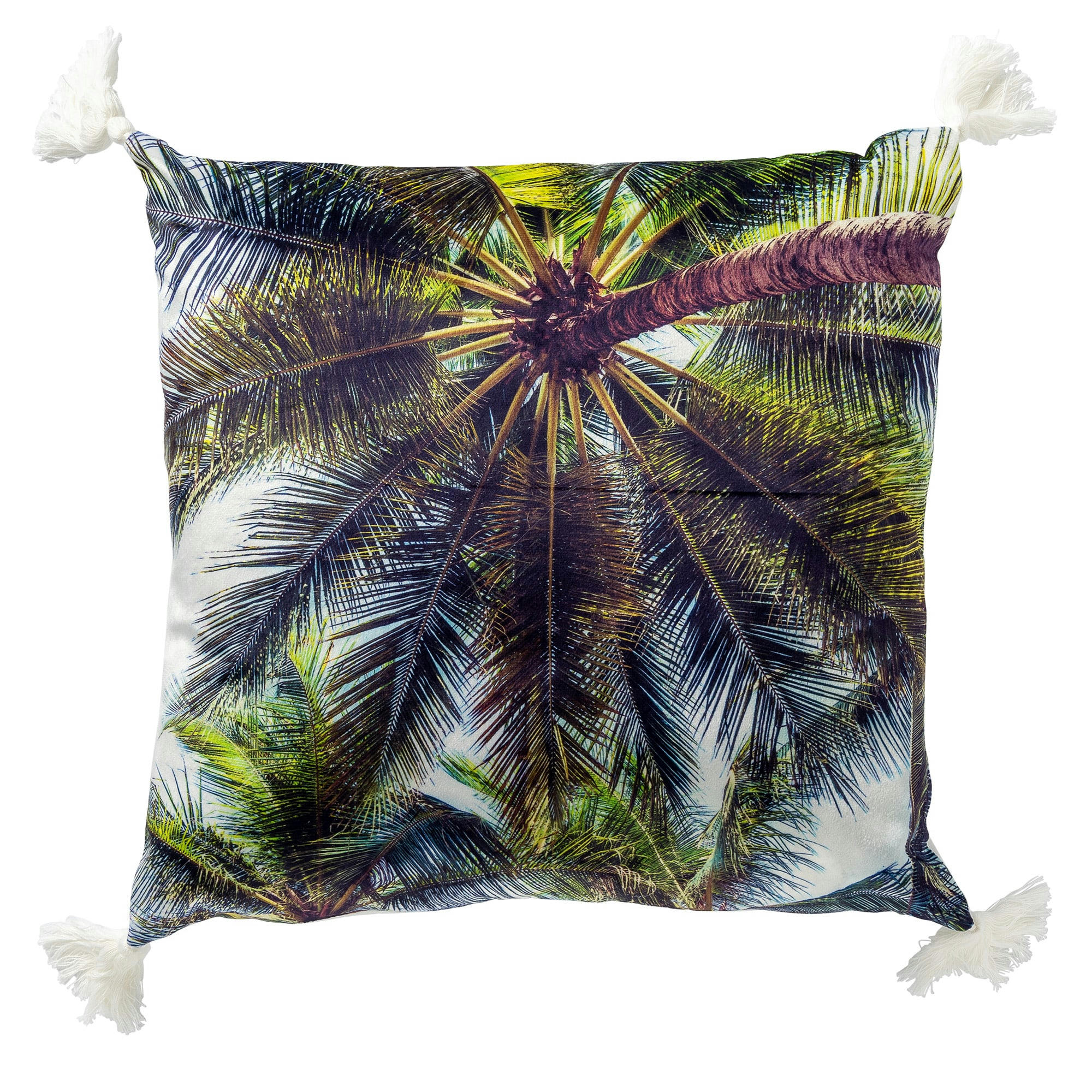 BARBADOS - Coussin - blanc en velours 45x45 cm avec motif fleuri