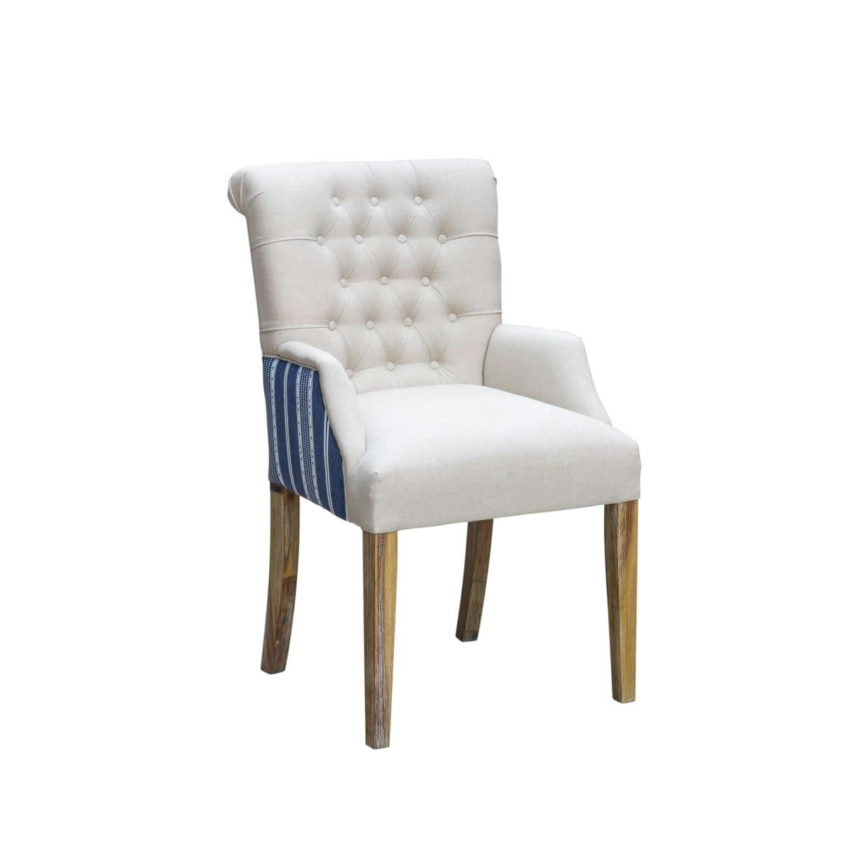 AGATA - Fauteuil de table capitonné beige