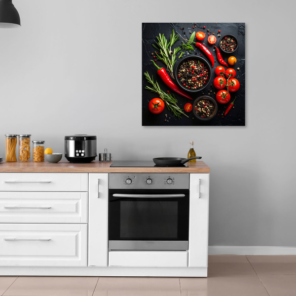 Obraz do kuchni restauracji baru jadalni, Warzywa i przyprawy 20x20