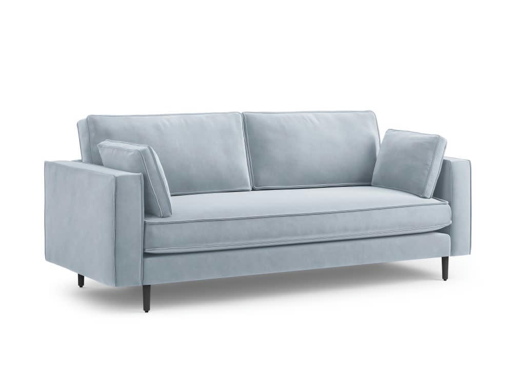 ALEXIS - Canapé 3 places en velours bleu clair