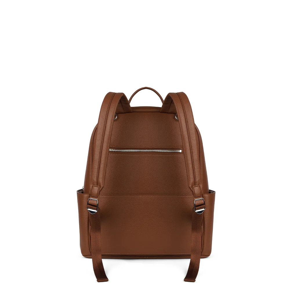 The Vicky - Hazelnut Maternity Backpack in Vegan Leather