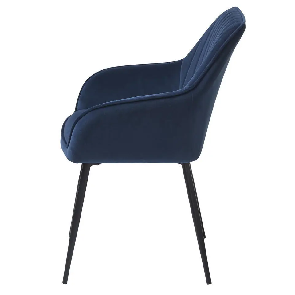 Eetkamerstoel Blauw Velvet - Nolan Stripe - Set van 2