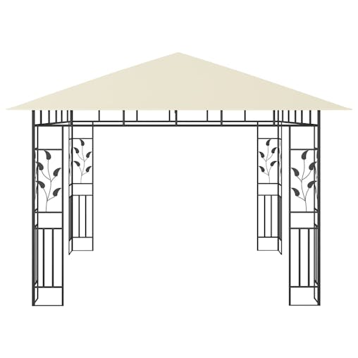 NNEVL Gazebo with Mosquito Net 3x3x2.73 m Cream 180 g/m&sup2;