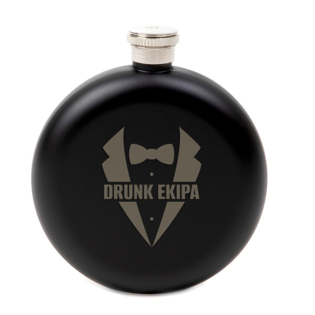 Piersiówka PREPERSO DRUNK EKIPA czarna 0,2l