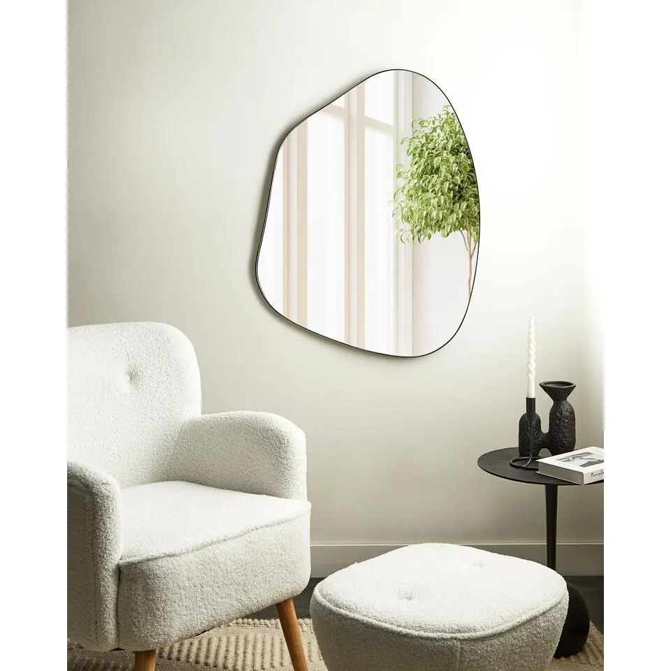 PUTEAUX - Wandspiegel - Zwart - Metaal