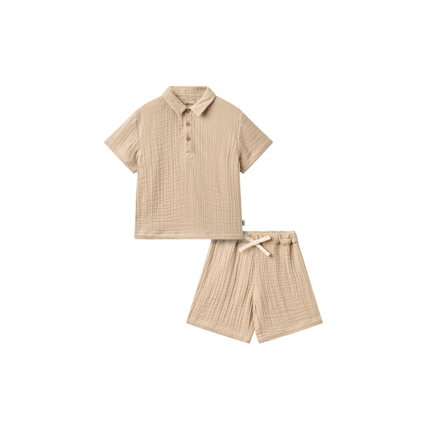 Set Shirt S/S & Shorts Svend, warm sand