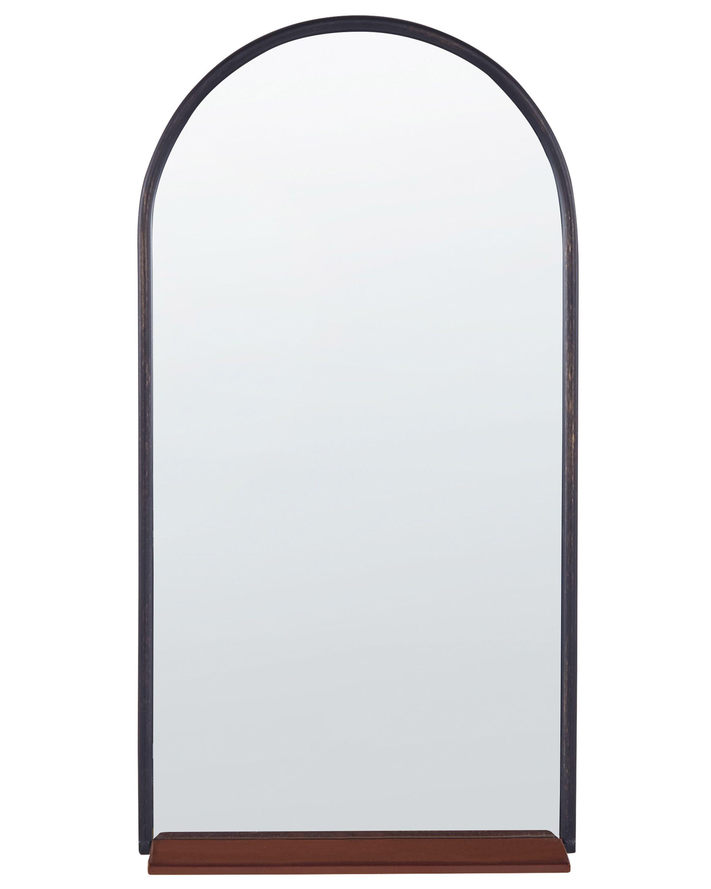 Wall Mirror with Shelf DOMME 40 cm 67 cm Metal Black