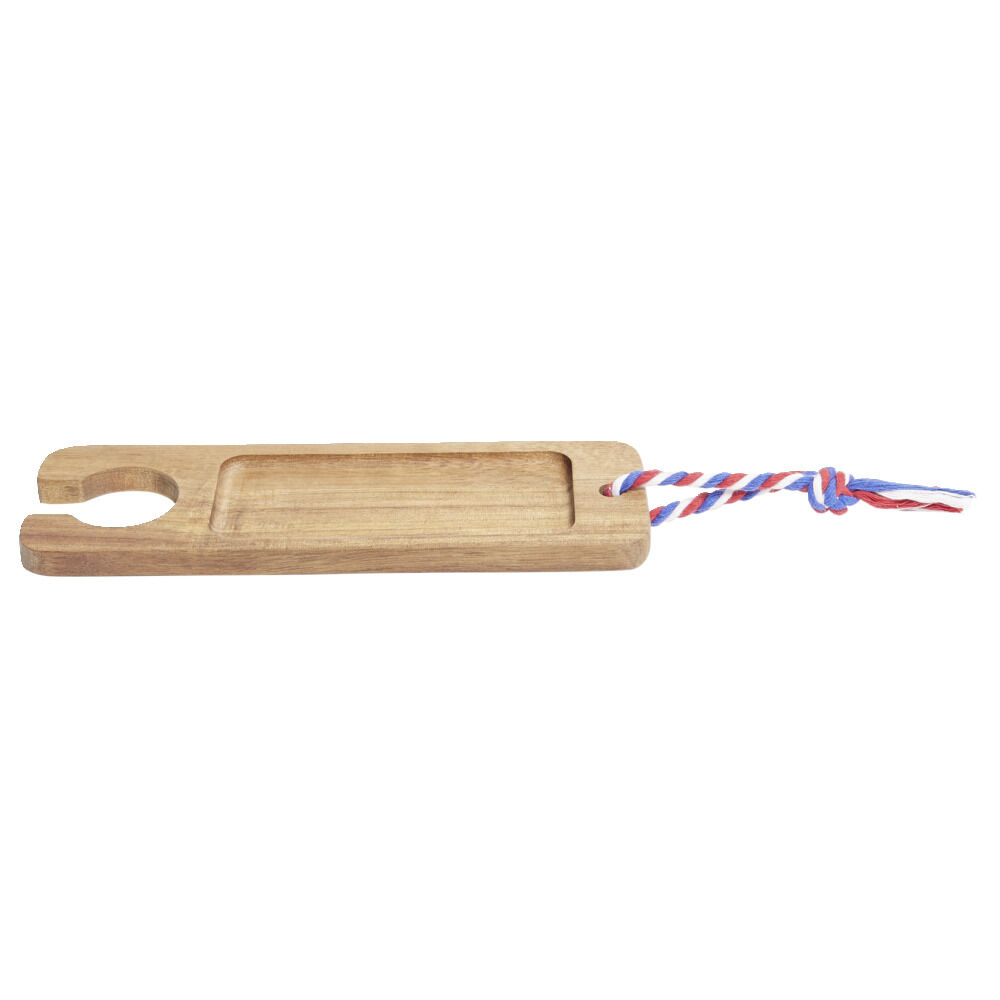 Planche à tapas en bois d'acacia avec porte-verre 8x25cm