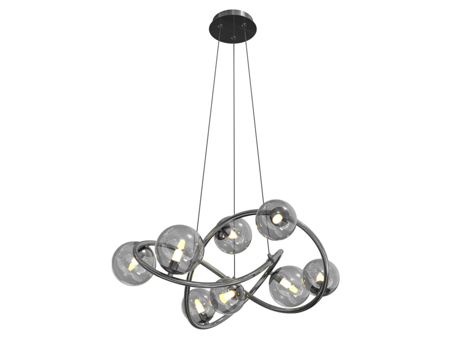 Lampa wisząca Nancy LED 8-punkowa metalowa czarna