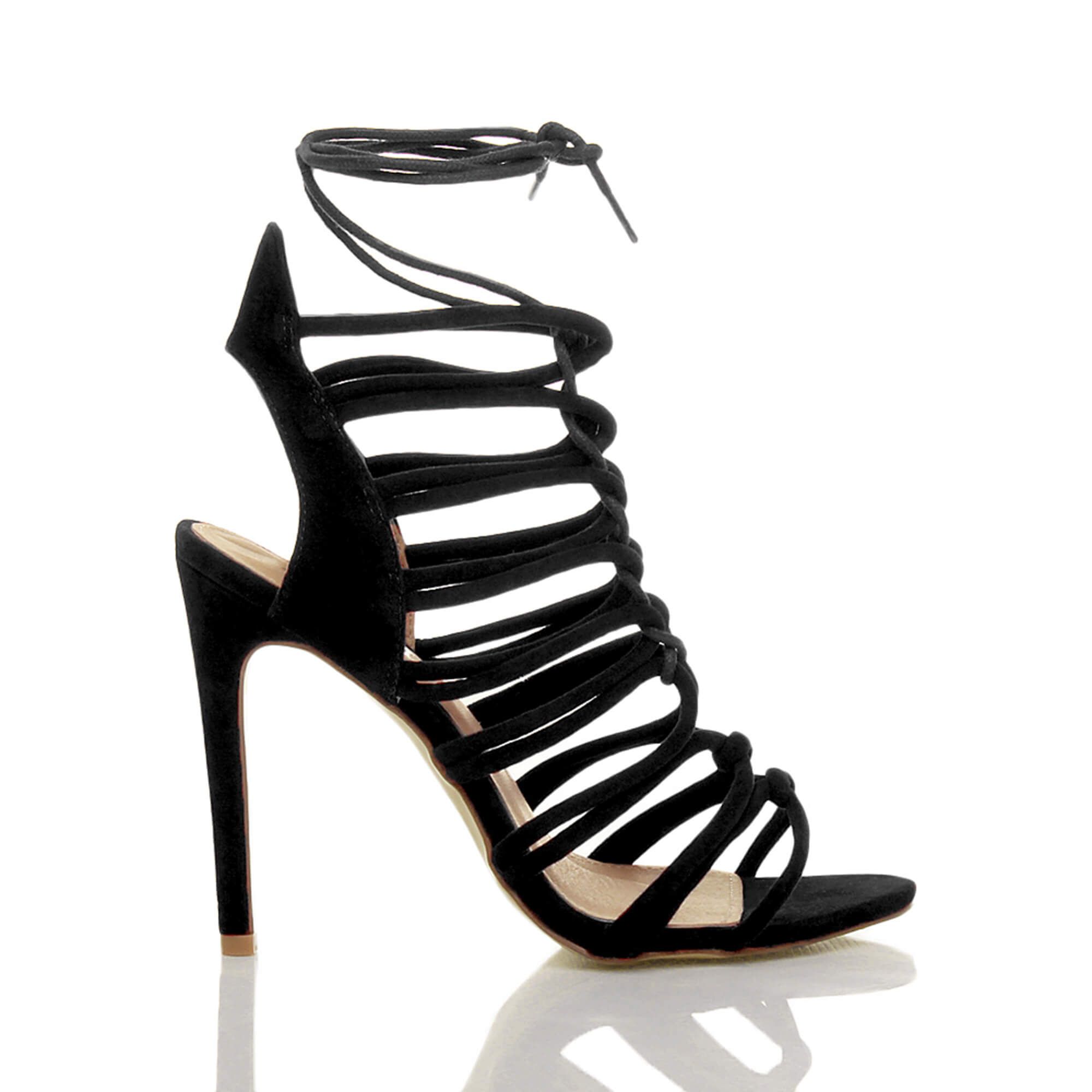 AJVANI High Heel Lace Up Strappy Sandals