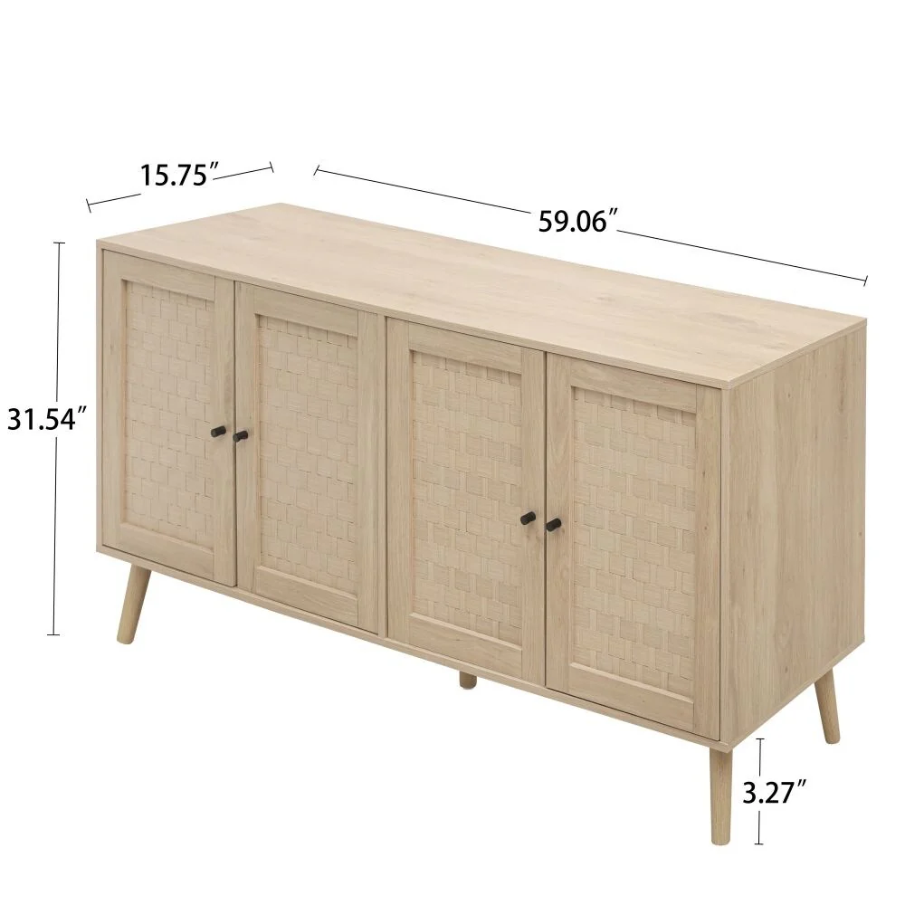 4 Door Accent Cabinet Sideboard Buffet Storage Cabinet