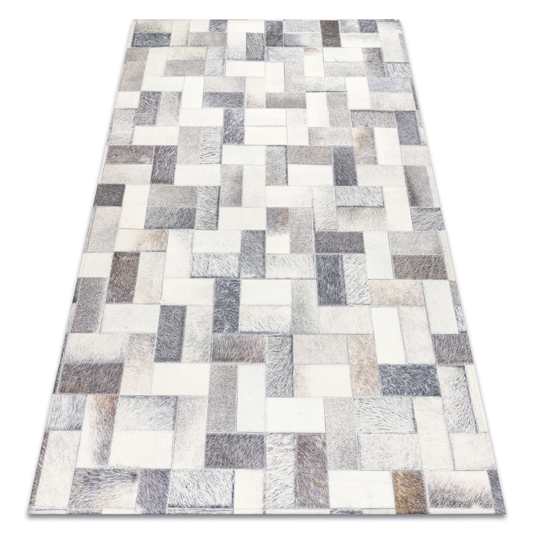 Dywan PATCHWORK 21723 szary - Skóra bydlęca, Deski120x170 cm