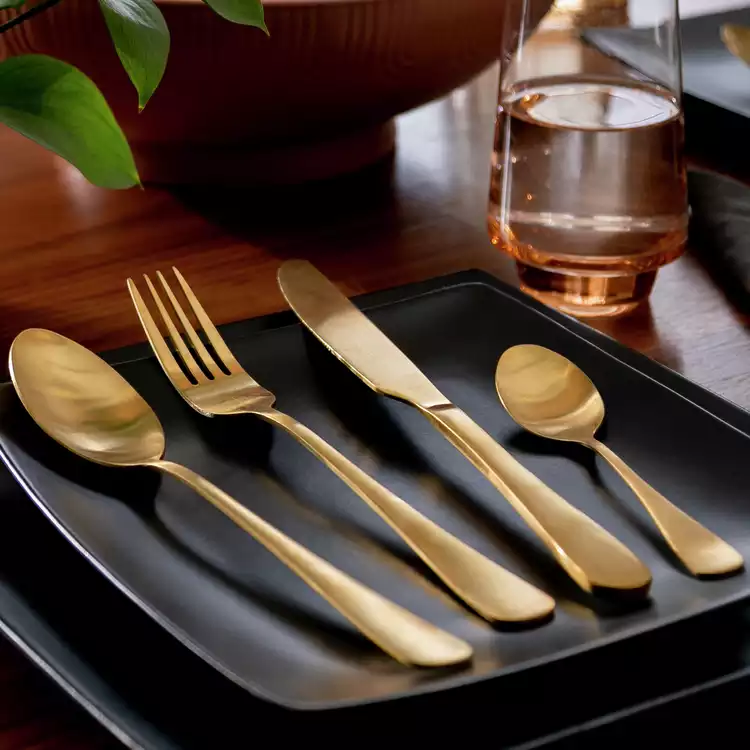 Habitat 16 piece Gold Stainless Steel Cutlery Set