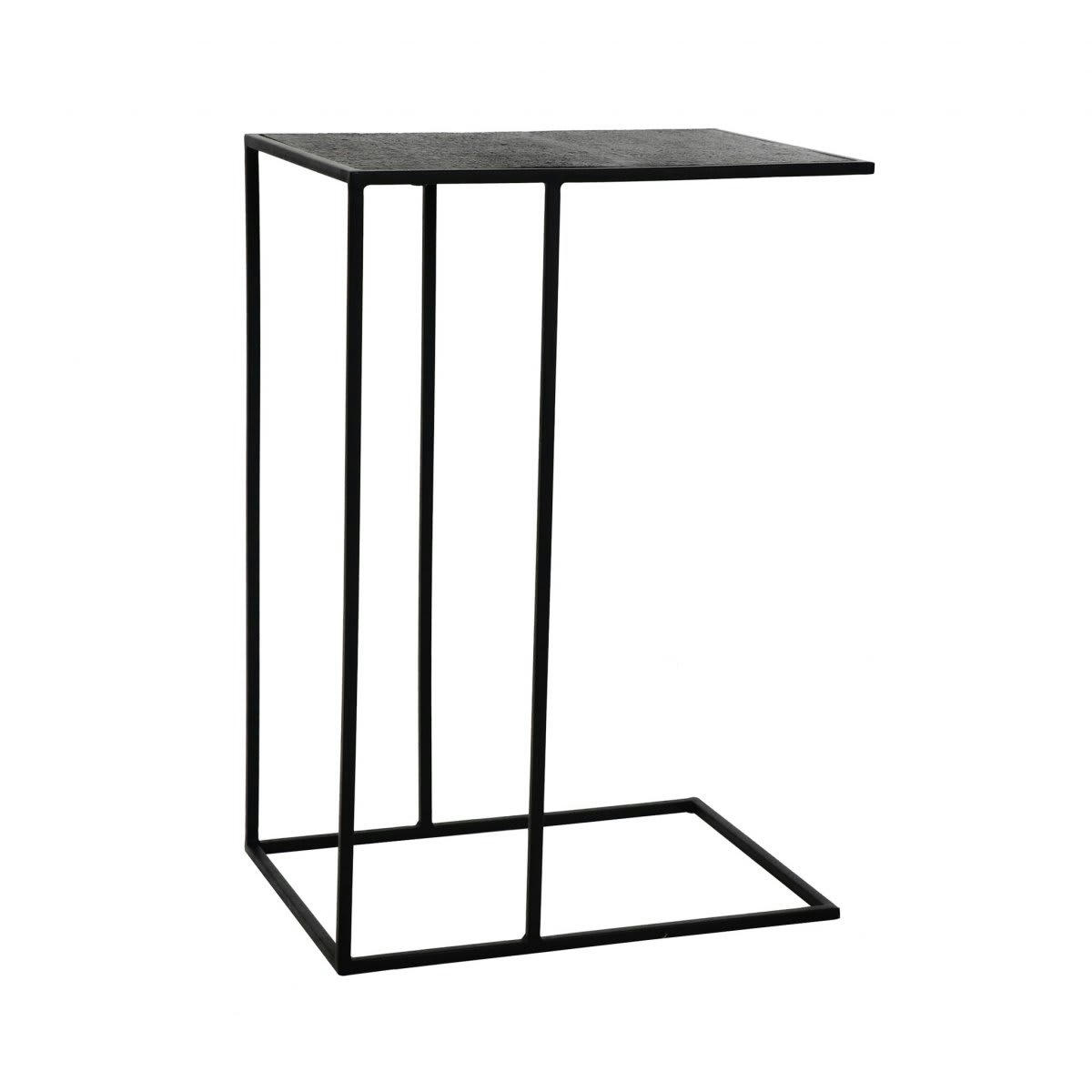 ELLEN - Table d'appoint haute 75cm en métal noir