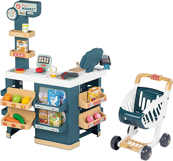 Marchande pour Enfant - Chariot de Course Inclus - Fonctions Electroniques - 42 Accessoires - A Partir de 3 Ans