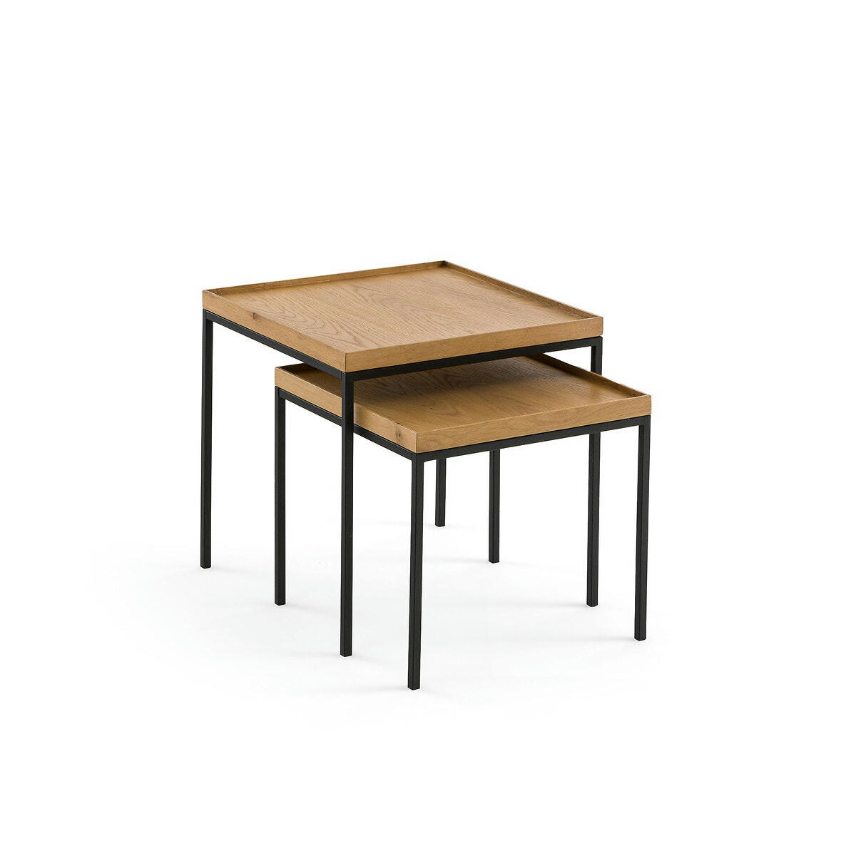 Lot de 2 tables basses gigognes carrées, Joga