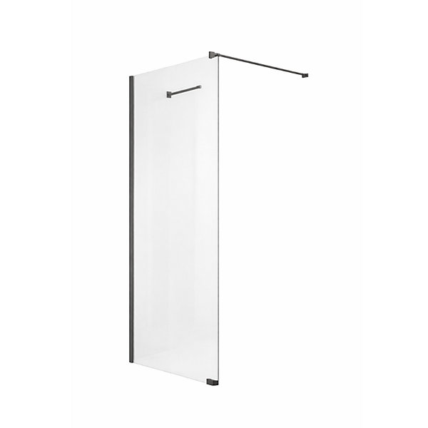 Paroi de douche italienne Clear - 120 x 195 cm - Noir - LINEA