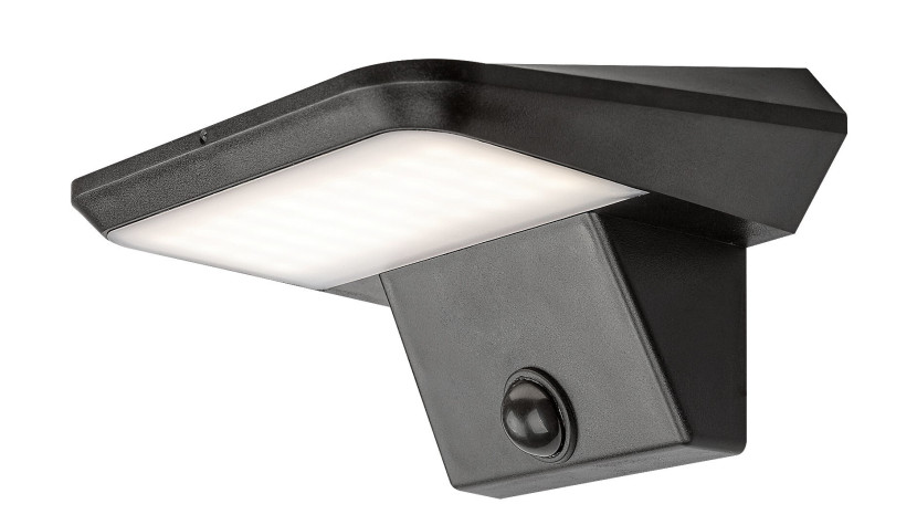 Kinkiet zewnętrzny solarny z czujnikiem LED 10W Qesa czarny 77005 Rabalux