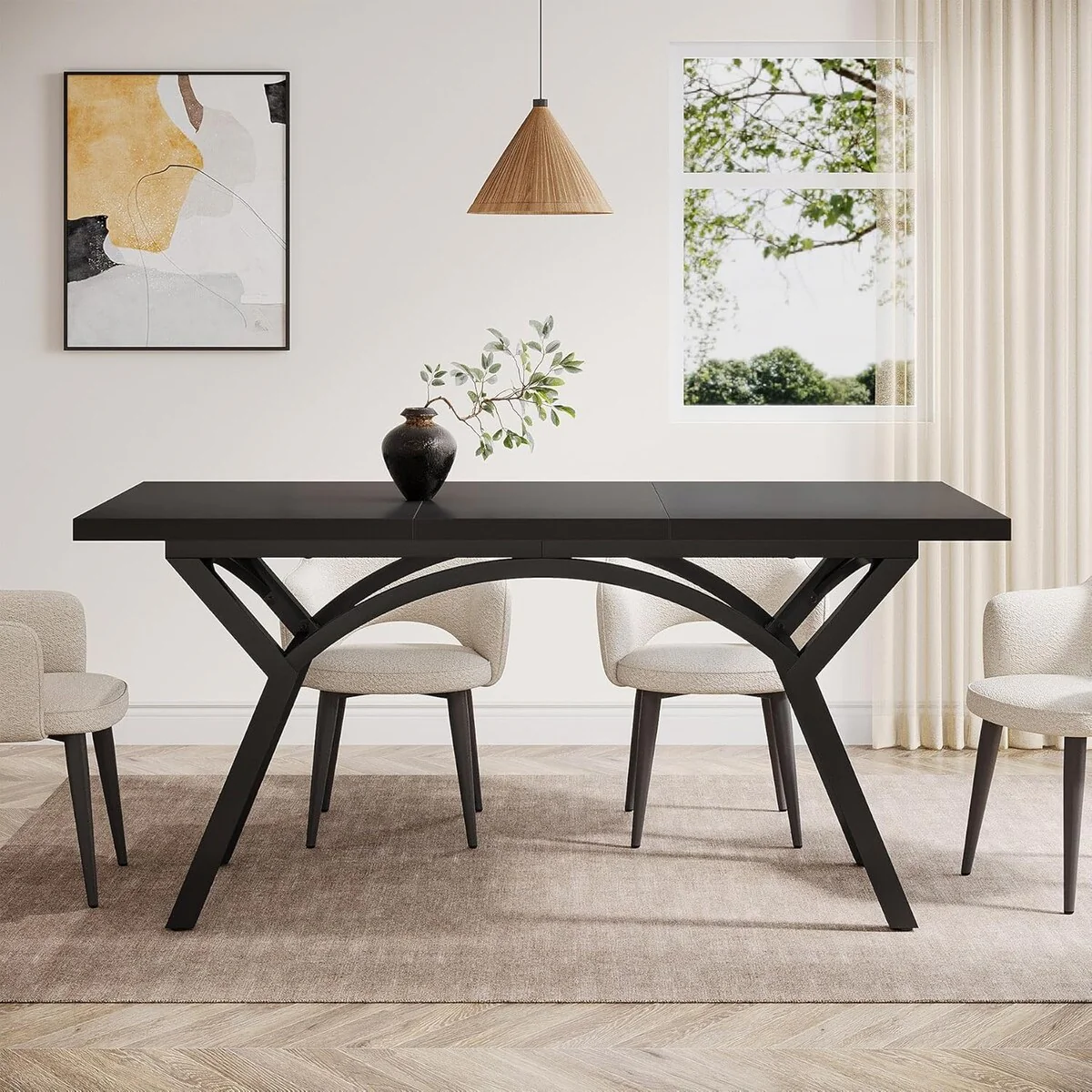 63 Inches Dining Table Kitchen Dinner Table for Dining Room