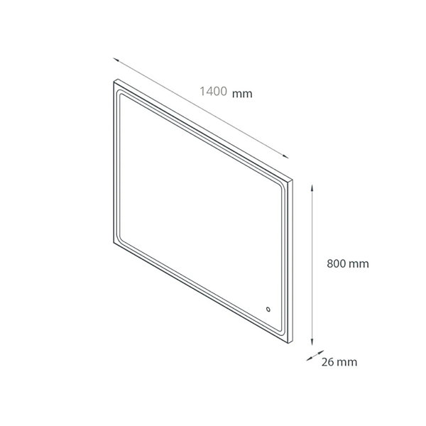 Miroir Salle de Bain - 140x80 cm - Rectangulaire - avec éclairage Led - MIA