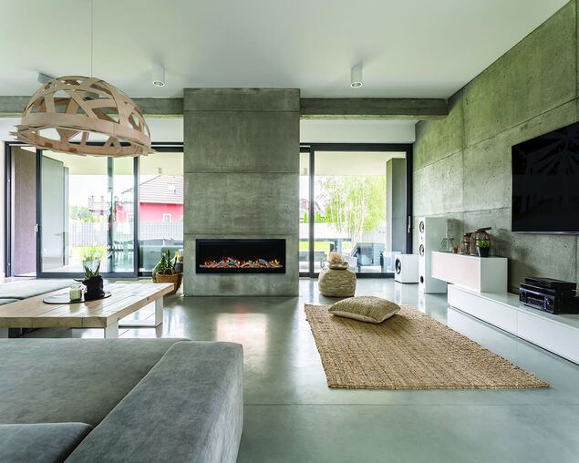 Amantii Smart 50" Clean face Electric Built-in with log and glass, black steel surround