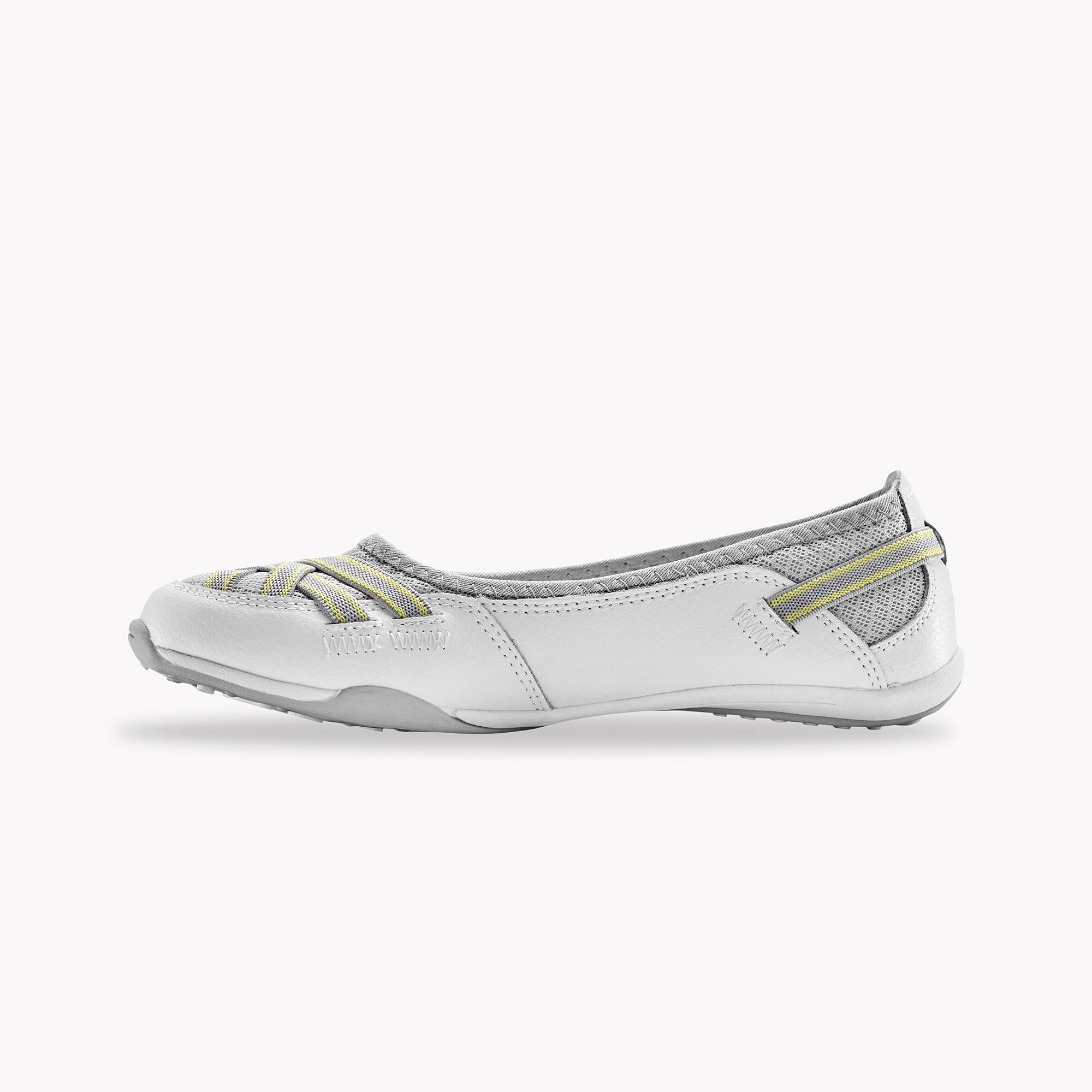 Ballerines souples cuir et textile aéré bandes élastiquées