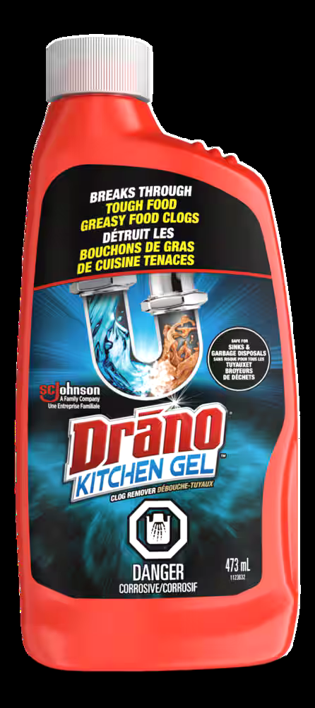 Drano Kitchen Gel Drain Clog Remover & Cleaner, 473mL