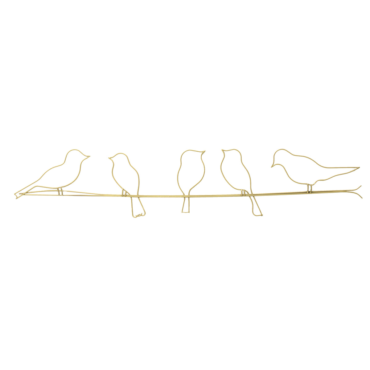 Art for the Home Metal Art - Vogeltjes op draad goud - 60x12,5cm