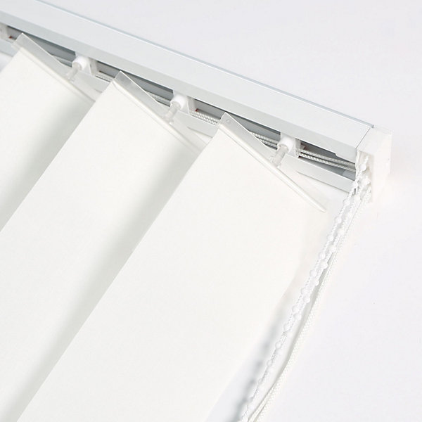Kit rail et lamelles verticales orientables 127mm pour store californien ouverture latèral blanc L.260 x L.180cm Madeco