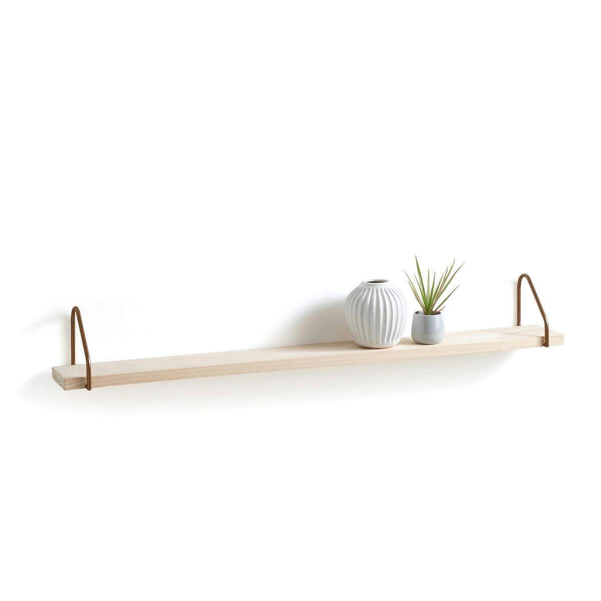 Étagère murale pin massif métal fer L120 cm, Vinto