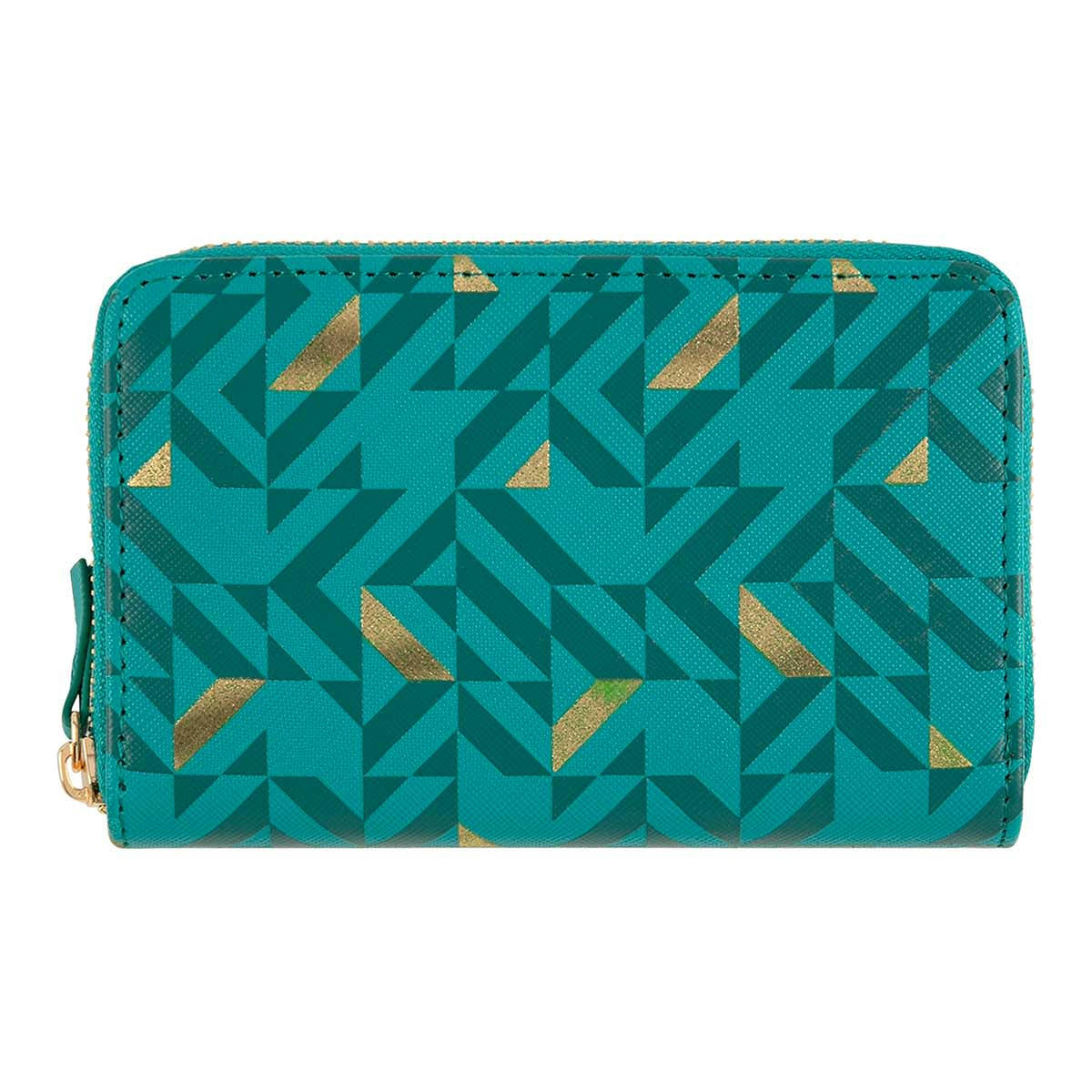 - Portefeuille Femme - Vert Turquoise Doré