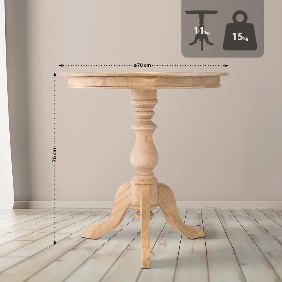 CLP Bijzettafel Wiva bruin Frame - Hout - natura