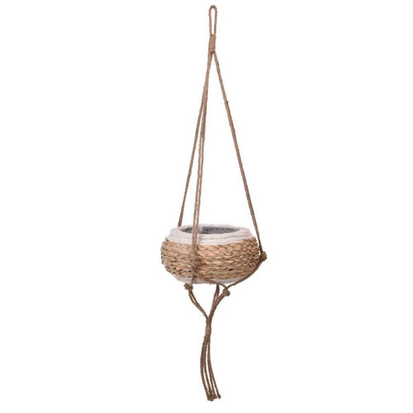 Boho Kwietnik Wiszący z Trawy Morskiej 28cm