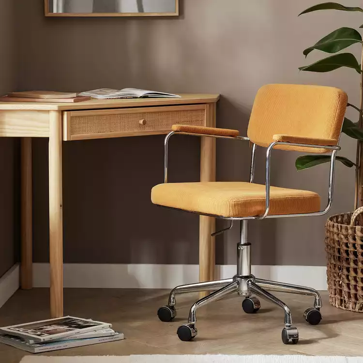 Habitat Ezra Fabric Office Chair - Yellow