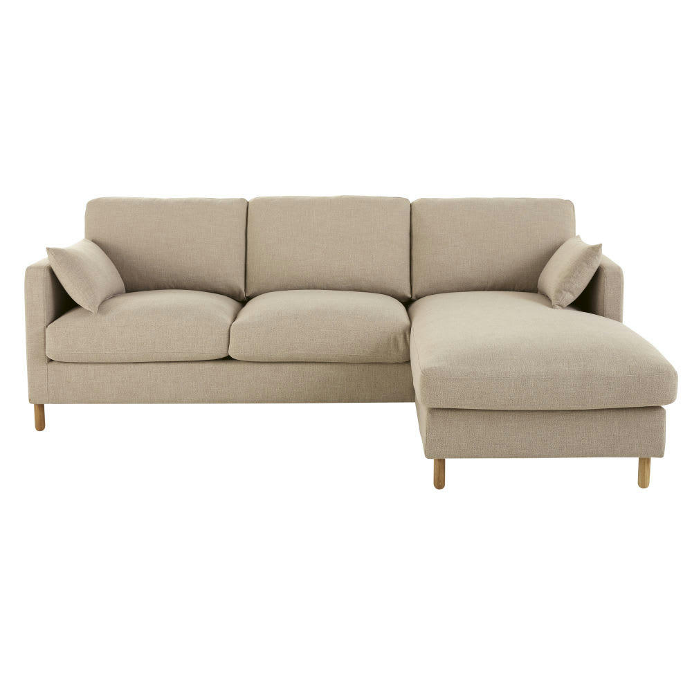 Julian - Canapé d'angle droit 5 places beige
