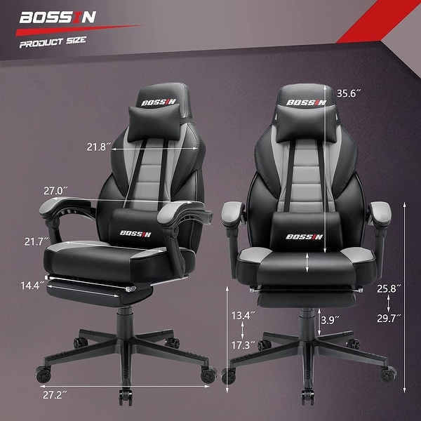 BOSSIN Racing Style Gaming Chair,400 lbs Big and Tall gamer chair High Back Computer Chair
