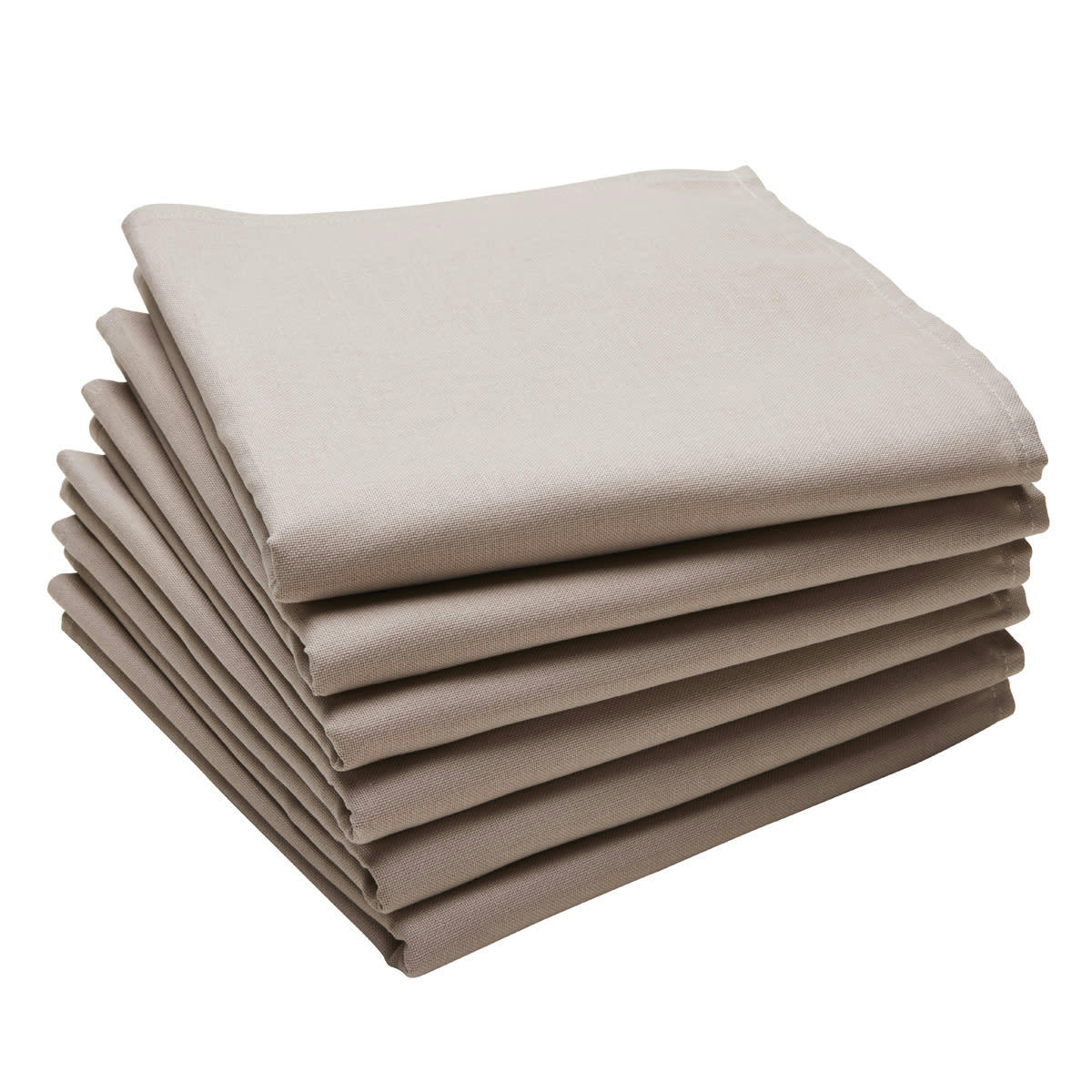 CAMBRAI - Lot de 6 serviettes en coton gris tourterelle 45x45