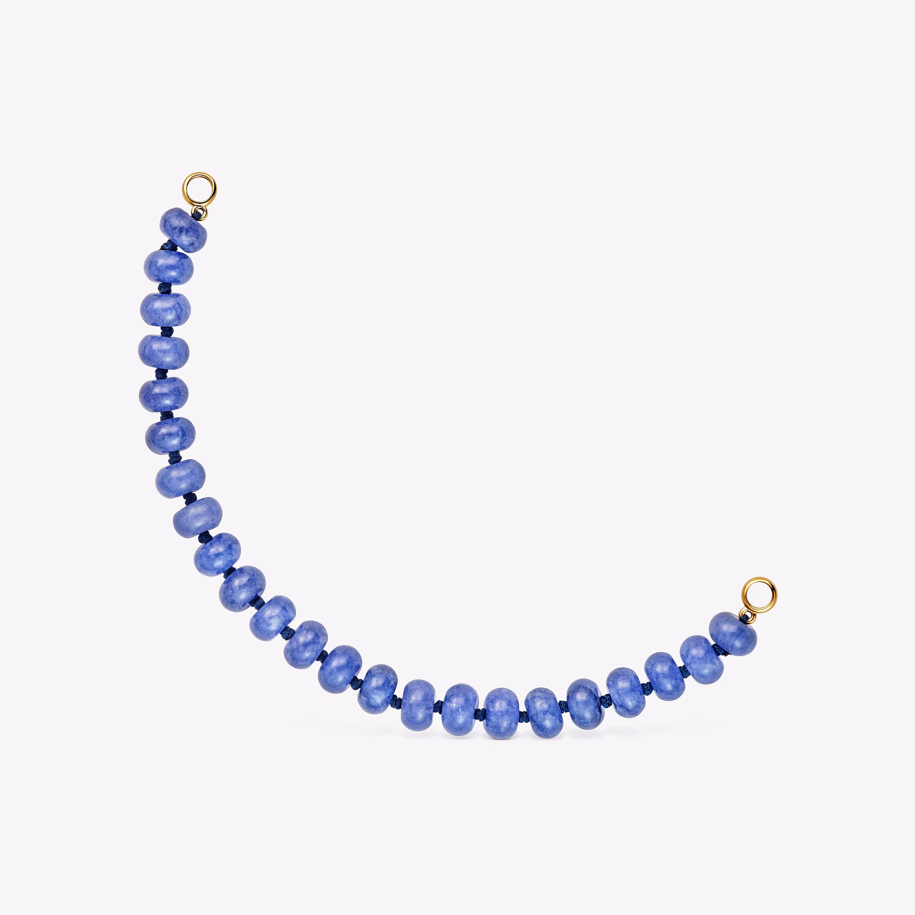 Pulsera con baño de oro 18 kt sobre plata y cuarzita azul Hold Oval