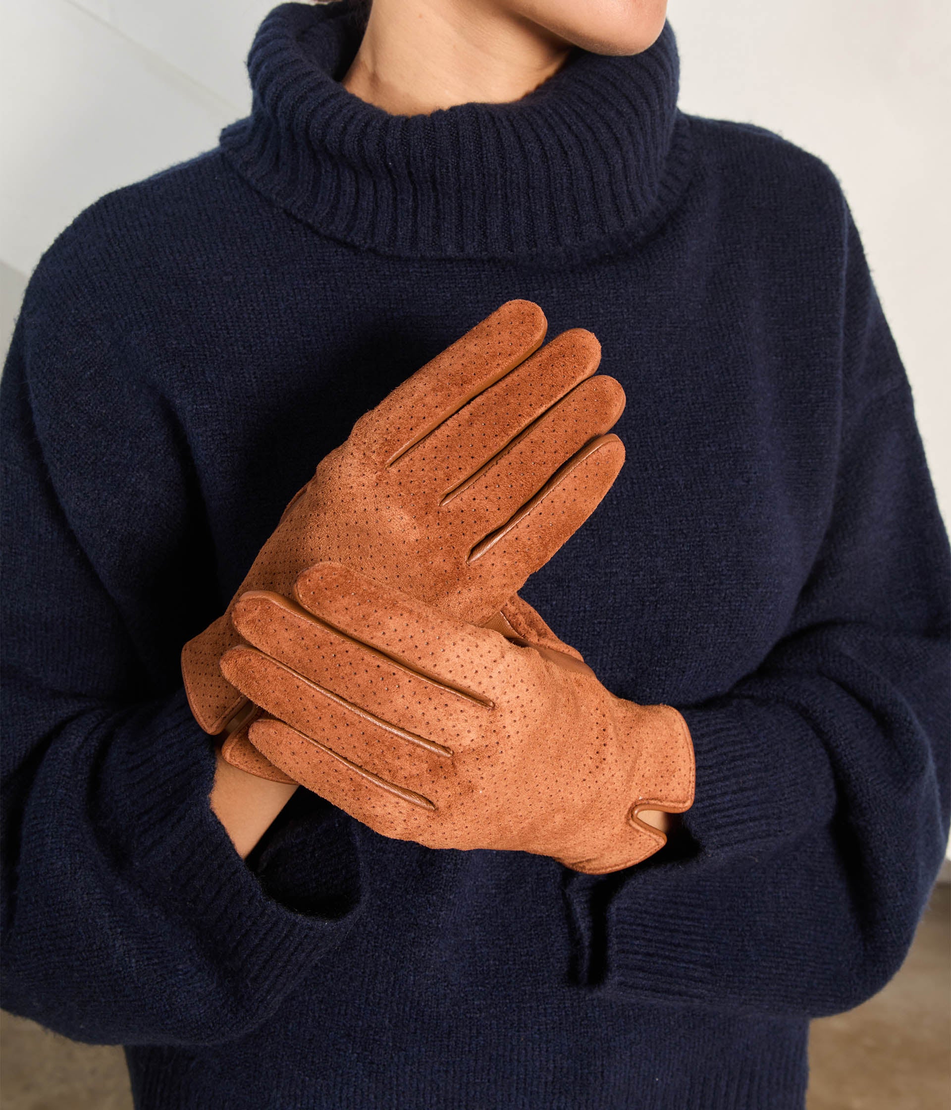 Gants en cuir cognac Talbot