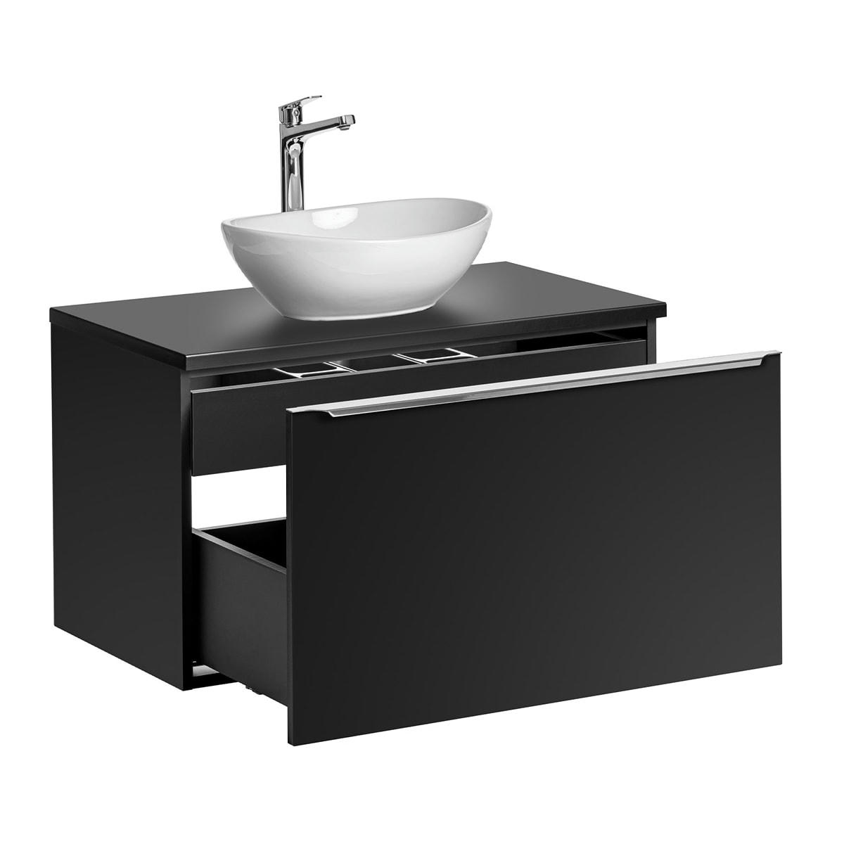 - Meuble simple vasque 80cm noir