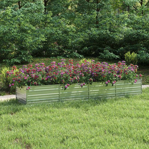 NNEVL Garden Raised Bed 320x80x45 cm Galvanized Steel Silver