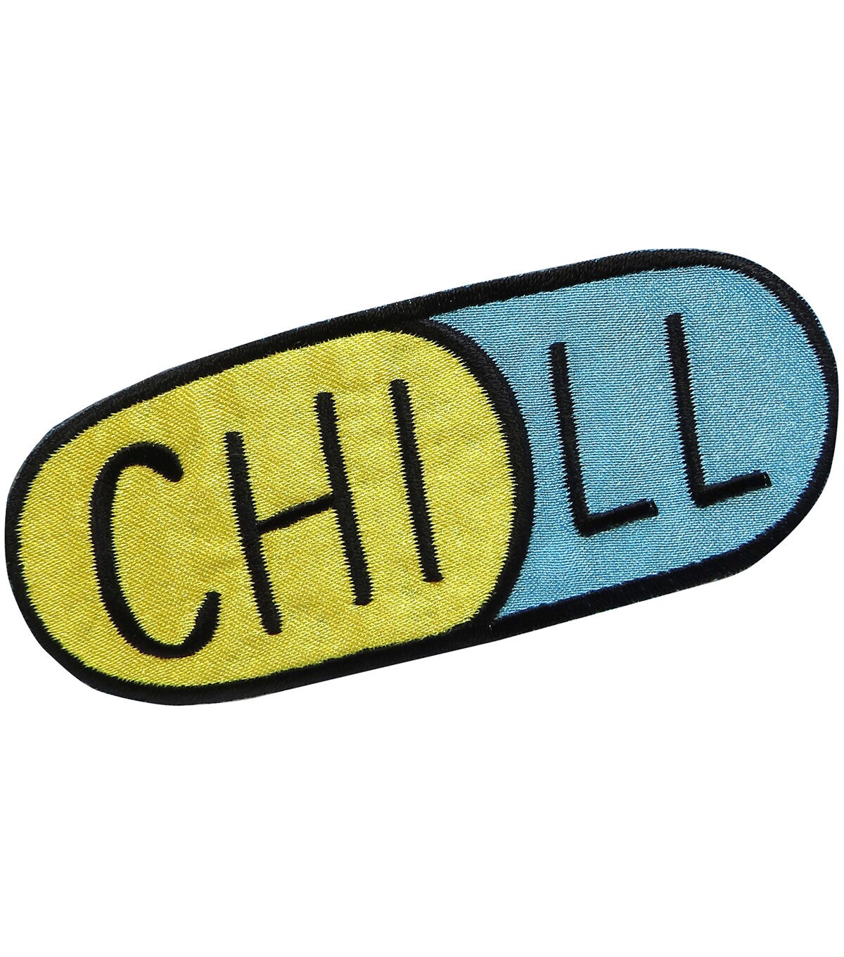 Simplicity Embroidered Chill Pill Iron On Patch
