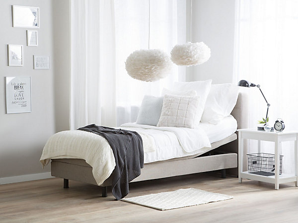 Lit réglable Tissu DUKE 80 x 200 cm Beige