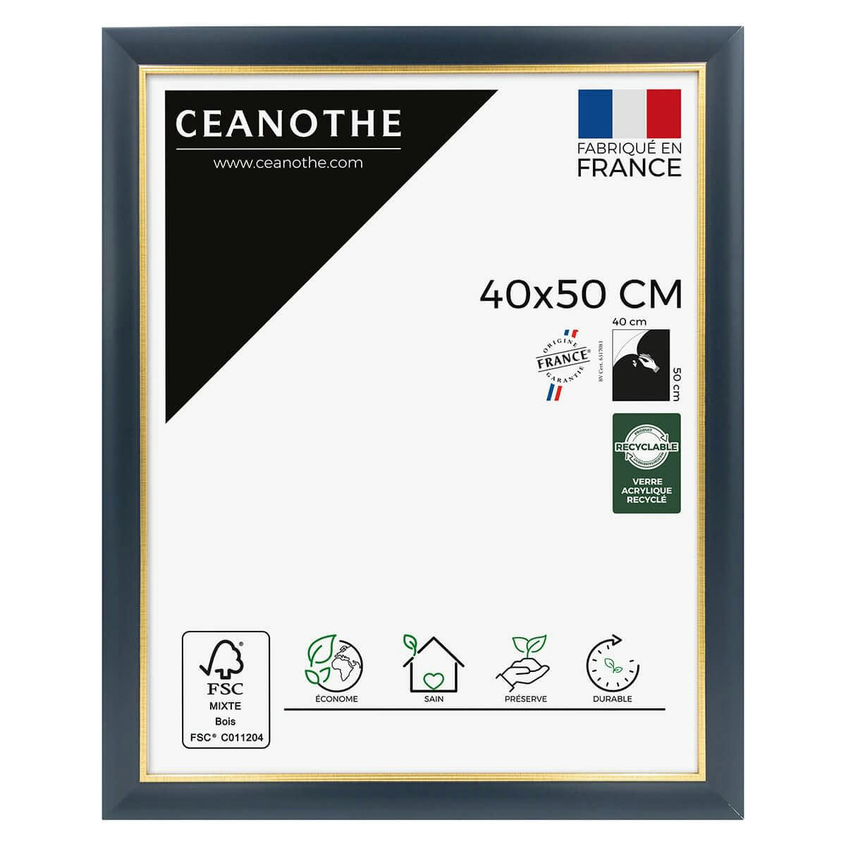 HADES - Cadre photo bleu doré 40x50 cm résine recyclée